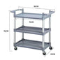 Dining Car Trolley Multi-Functional Plastic Mobile Restaurant Ding Room Commercial Three-Layer Bowl-Receiving Cart Serving Car