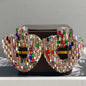 Draweye Colorful Rhinestones Stud Earrings for Women Hyperbole Hearts Hollow