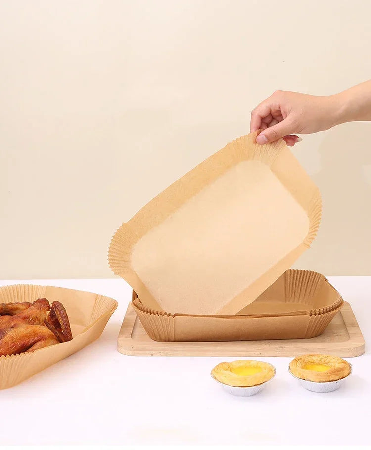 Disposable Air Fryer Paper Non-Stick Kitchen Baking Airfryer Mat Oilproof Micro-wave Barbecue Pad Baking Paper Liner Accessories