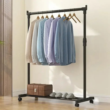 Movable Drying Rack with Wheels, Telescopic Metal Drying Rack, Adjustable Drying Rack for Laundry
