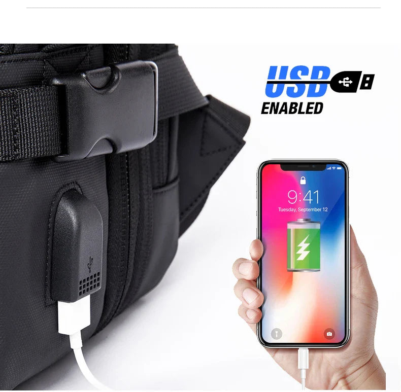 BANGE Aesthetic Men Business Backpack School Expandable USB Bag, Large Capacity 17.3 Laptop Waterproof Fashion Travel Backpack