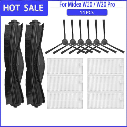 Main Side Brush HEPA Filter Mop For Eureka J20 / Midea W20 / W20 Pro Accessories Replacement Spare Parts