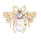 Vintage Classic Women Luxury Bee Crystal Brooch Jewelry Big Rhinesotne Metal Insect Badges For Lady Suit Coat Brooches Pins Gift
