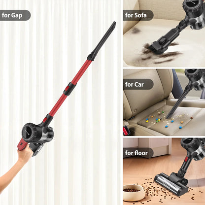 DayPlus Cordless Vacuum Cleaner,3800W 6 in 1,Lightweight Handheld Stick Vacuum,2 Speed 30KPa,for Home Floor Carpet Car Pet Hair