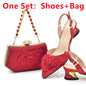 Women's Shoe and Bag Set Latest Luxury Italian Rhinstone Design for Wedding and