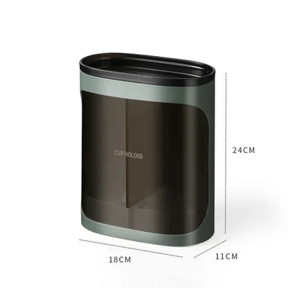 Cream Disposable Cup Holders Household Wall-Mounted Automatically Drop Punch-Free Paper Cups Dust-Proof Drinking Fountain Racks