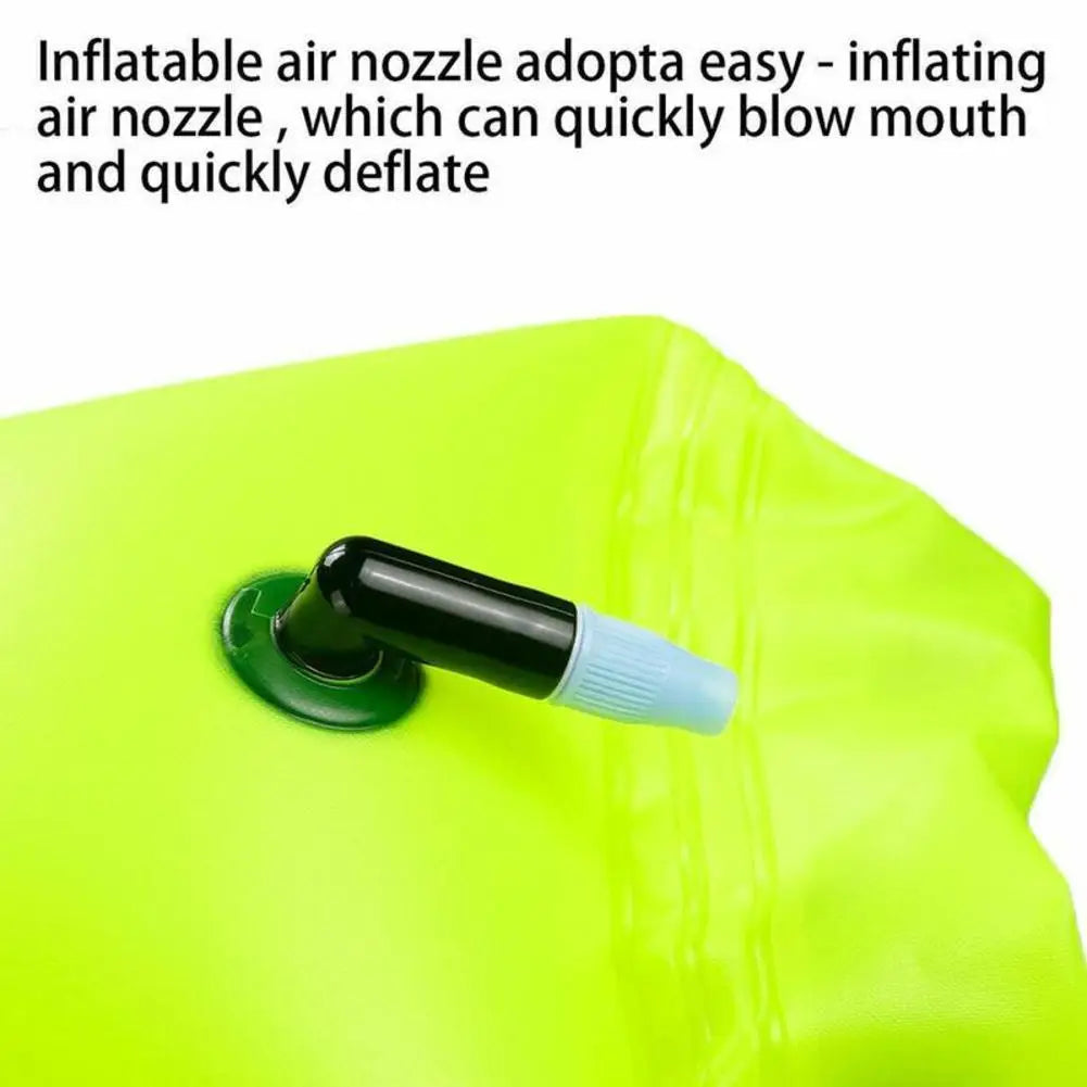 Inflatable Open Swimming Buoy Tow Lightweight Swimming Air Bag Storage With Waist Belt Water Sport Swimming Storage Float Tools