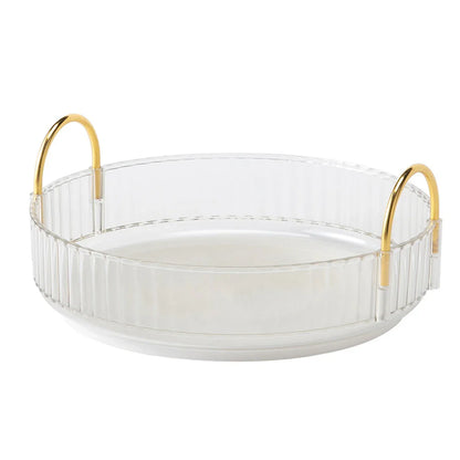 360 Degree Rotating Makeup Organizer Light Luxury Skincare Holder Rack Versatile Space-Saving for Dressing Table Washing Table