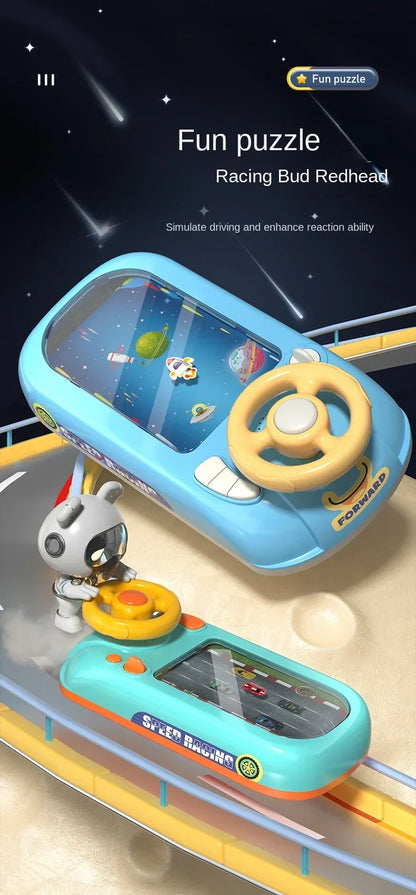 Kids Steering Wheel Driving Toy Dodge Vehicle Electronic Simulation Adventure Game with Music Sound Effects for Girl Boy