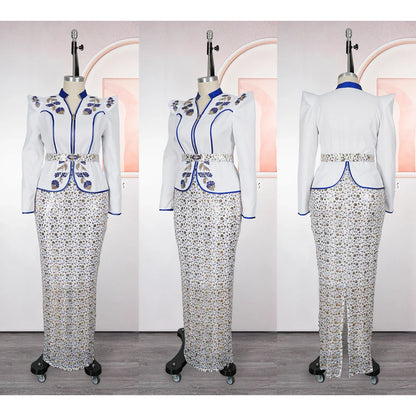 H&D African dresses for woman Turkey dress Sequin Diamond Robe Africaine African clothing Fashion Boubou Africain femme 2026 New