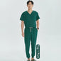 Unisex Medical Uniforms V-neck Top Jogger Pants Scrub Set Stretch Surgical Workwear Dentist Vet Nursing Suit Doctor Outfit S21