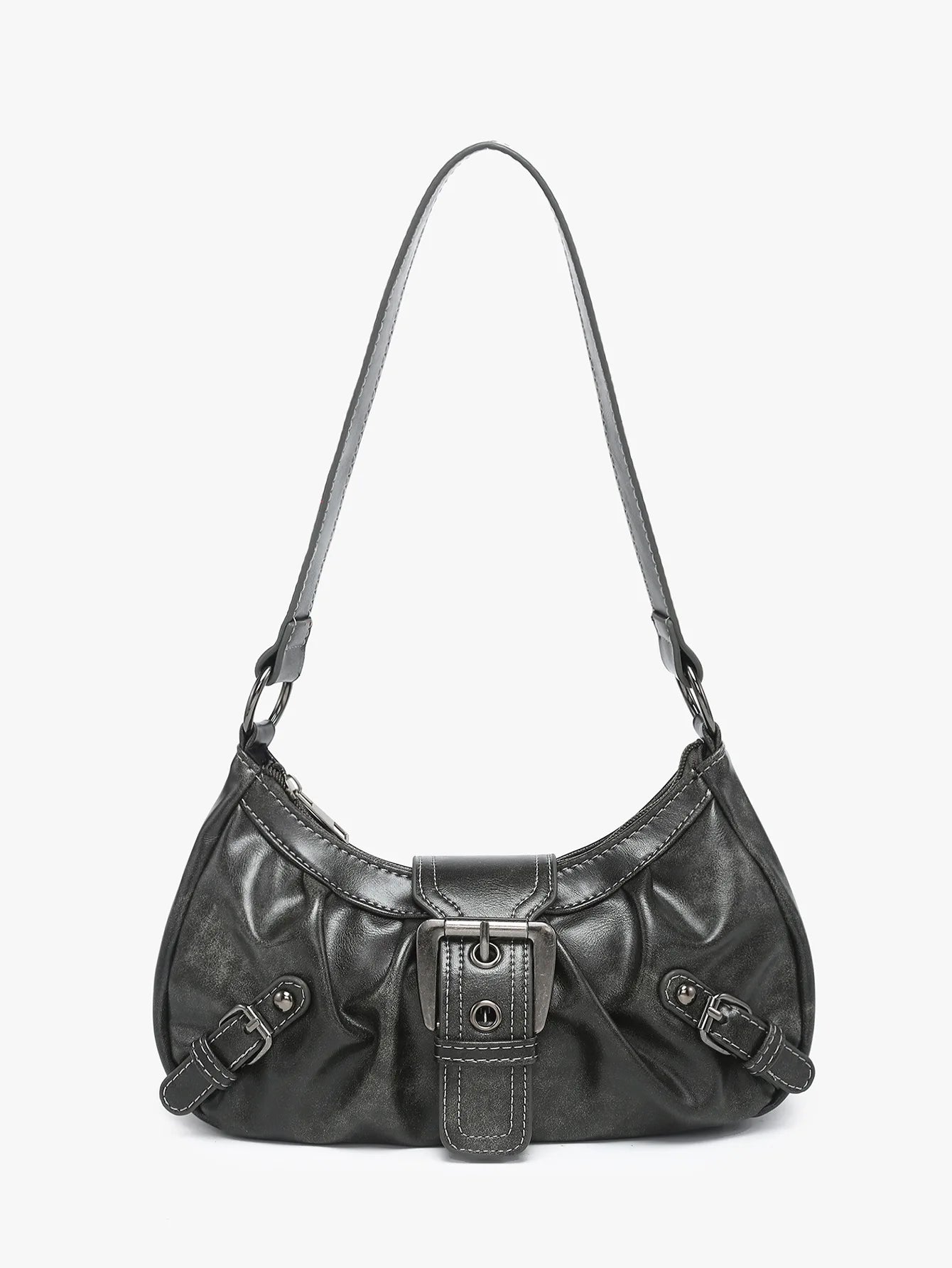 Hot Selling Maillard-Style Retro Small Bag Spicy Girl Y2K Wasteland-style Vintage Leather Shoulder Armpit Bag 2025