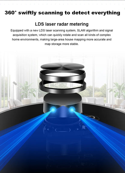 Liectroux / LILIN X6 LDS Robot Vacuum Cleaner,Laser Lidar Navigation,Wet Dry Mopping,6500Pa Suction,Multi-Floor Map,Carpet Boost