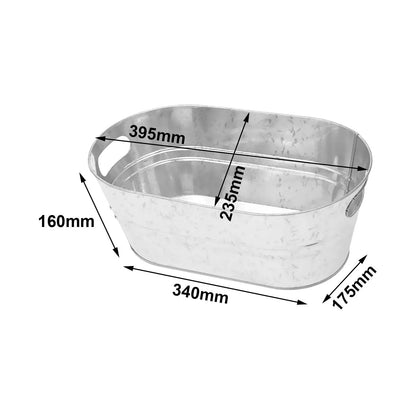 Galvanized Beverage Tub,Long Galvanized Oval Tub,Beer Champagne Cocktail Cooling,Galvanized Metal Ice Bucket for Home Parties