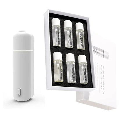 Car Aroma Diffuser Mini USB Rechargeable Scent Machine Fragrance Oil Car Air Freshener Essential Oil Diffuser Vent Clip