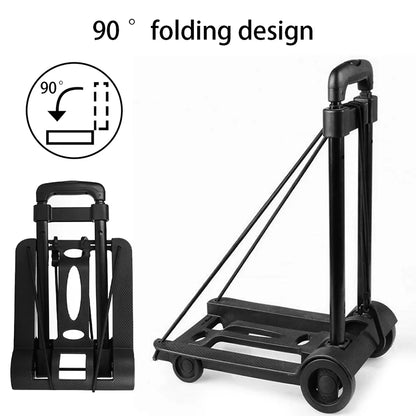 Folding Luggage Cart Wheel Trolley 35kg Heavy Duty Barrow Portable Hand Sack Magic Trailer for Home Travel Shopping
