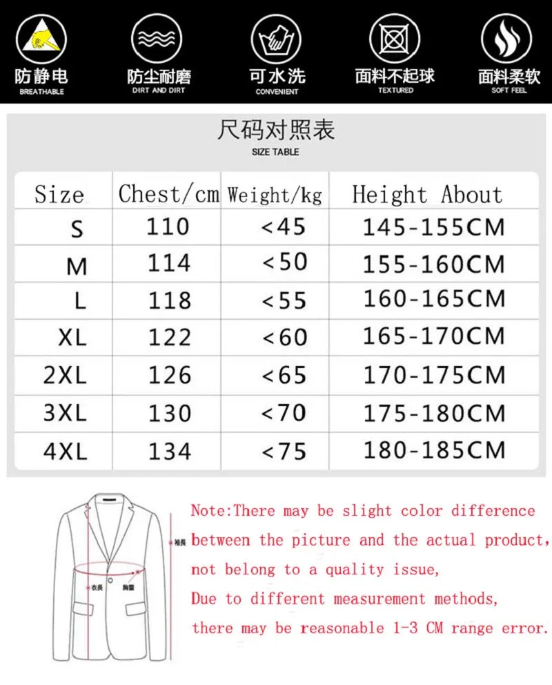 Isolation Split Type Work ClothesUnisex Reusable Anti-Static Safety Clothing With Pockets Dust-Proof Clean Paint Materials