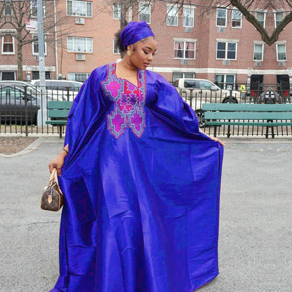 African Dresses For Women Luxury Boubou Material Rich Embroidery Design