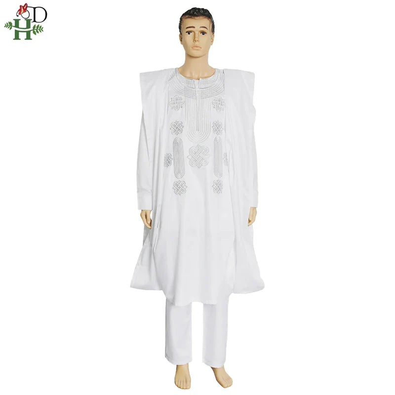African Suit Men Robe Shirt and Pants Set Long Sleeve