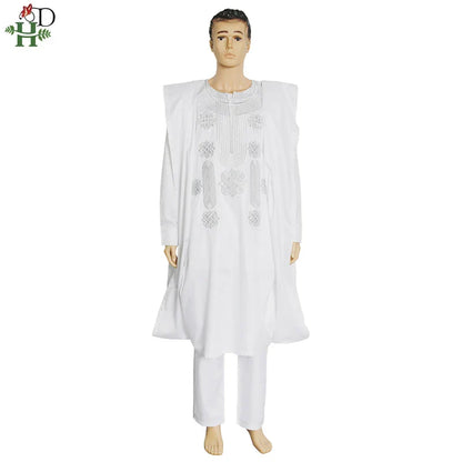 African Suit Men Robe Shirt and Pants Set Long Sleeve