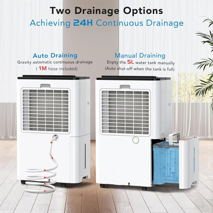 Dehumidifiers For Home 24L/Day Dehumidifier With Automatic Humidity Display Sleep Mode Childlock 24H Timer High-capacity
