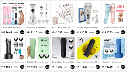 Body Hair Trimmer for Men Electric Groin Hair Trimmer Rechargeable Balls Groomer Replaceable Ceramic Blade Head Waterproof