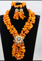 Fabulous African Beads Jewelry Set Latest Coral Beads Necklace Set Wholesale