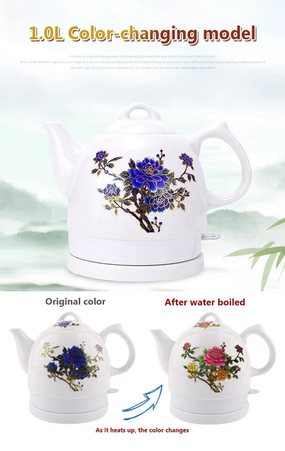 1.5L Electric Ceramic Kettle Water Boiler Water Heating Device Teapot Porcelain Kettle Automatic Power Off 220V Anti-dry burning