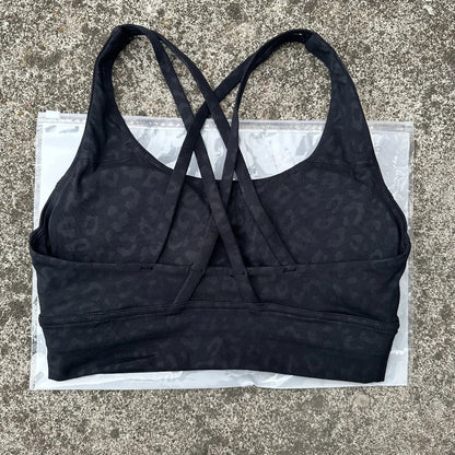 Solid Color Soft Cross Back Women Fitness Bra Tights Yoga Vest High Strength Shockproof Gym Sports Top Push Up With Chest Pad