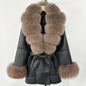 Women's Large Faux Fur Leather Jacket Warm Autumn Winter Outwear High Street