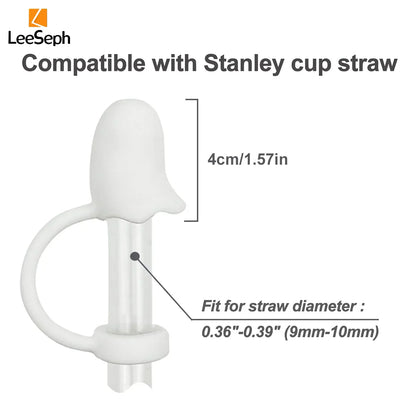 Leeseph Halloween Ghost Straw Covers Cap, Silicone Reusable DustProof Drinking Straw Topper, Cup Accessories for Stanley Cup