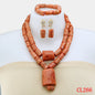 Latest Coral Jewelry Sets Nigerian Dubai Orange Necklace Sets of Beads African