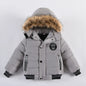 2025 Winter Children Warm Clothing Boys Down Jacket Baby Polyester Fiber Hooded