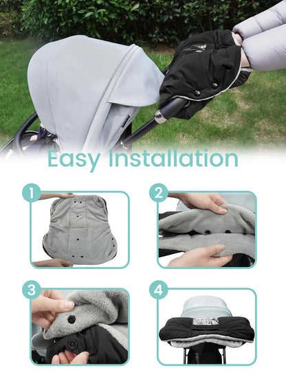 Stroller Warm Gloves with Phone Pocket & Without Phone Pocket Winter Stroller Hand Muff Waterproof Windproof Warm Gloves