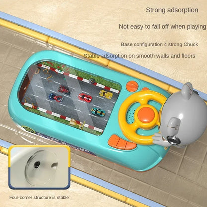 Kids Steering Wheel Driving Toy Dodge Vehicle Electronic Simulation Adventure Game with Music Sound Effects for Girl Boy