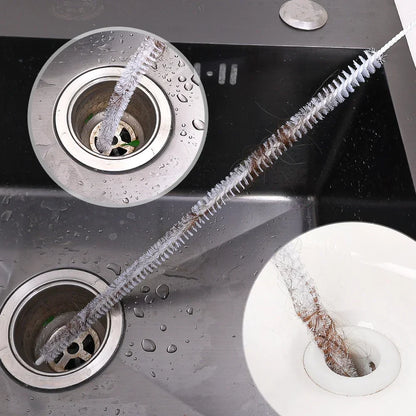 Flexible Long Pipeline Cleaning Brush Reusable Pipework Brush with Handle Dryer Vent Cleaning Kit for Bathroom Toilet Kitchen