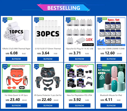 10Rolls 57x25 MM Thermal Paper White Children Camera Instant Print Kids Camera Printing Paper Replacement Accessories Parts