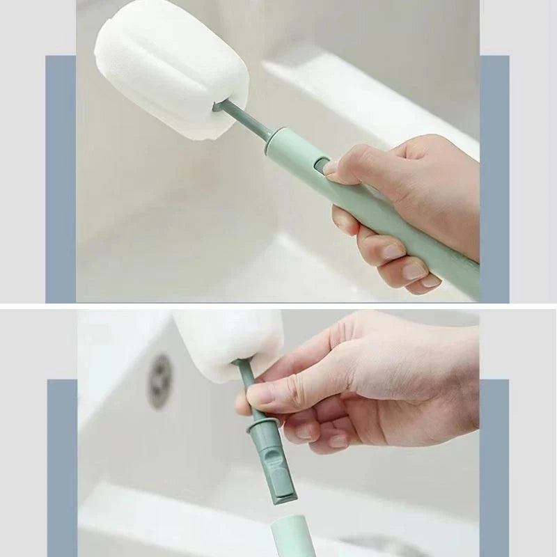 Soft Sponge Cup Brush, Long Handle Sponge Bottle Brush Drink Wineglass Bottle Glass Cup Washing Cleaning Kitchen