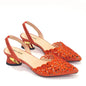 Women's Hollowed Out Embroidery Rhinestone Italian Design Shoes and Bags Set