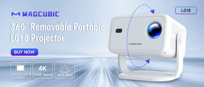 Magcubic Projector Android 11 4K 1280*720P HY300 Dual Wifi 260ANSI 180°flexible BT5.0 Cinema Outdoor Portable Projetor HY300 Pro