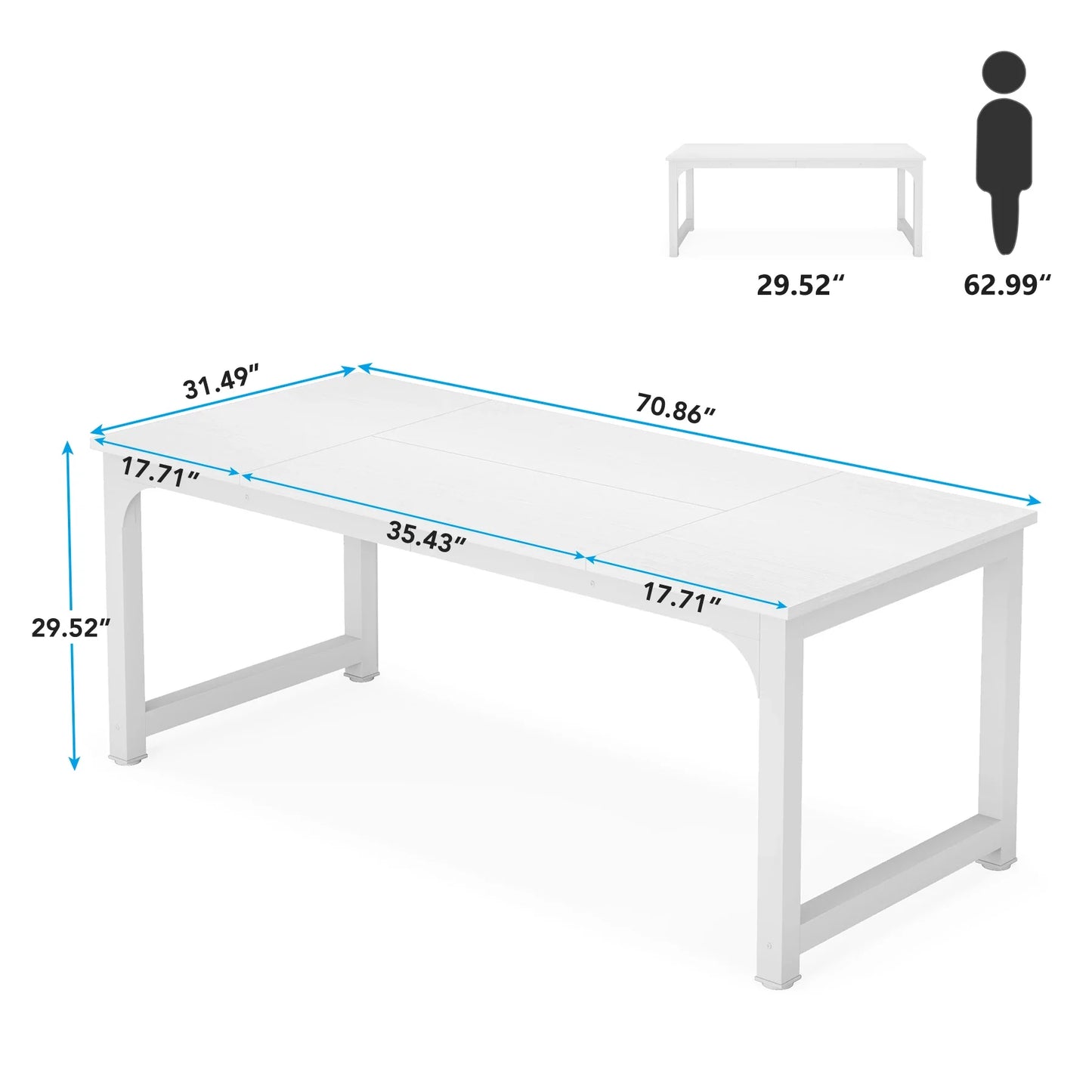 Tribesigns Modern Computer Desk Large Office Desk Computer Table Study Writing Desk Workstation for Home Office