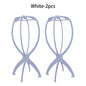 2PCS Folding Wig Stand Plastic Adjustable Portable Hat Display Stand Durable Mannequin Dummy Head Plastic Black, pink, blue