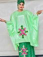 2 PCS Set Bazin Riche Long Dresses Printed Bazin African Wedding Party Prom