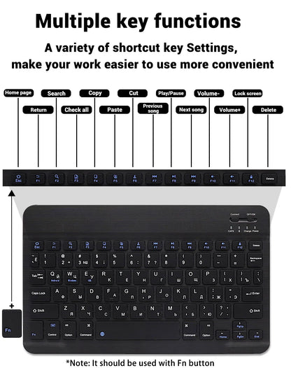 EMTRA Backlit Backlight Bluetooth Keyboard Mouse For IOS Android Windows For iPad Portuguese keyboard Spanish keyboard and Mouse