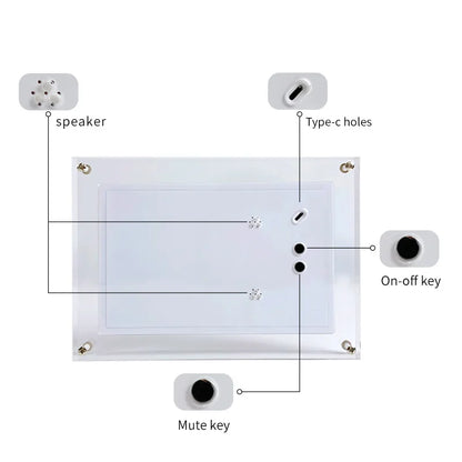 Acrylic Digital Photo Frame 5/7 Inch 1000mAh Vertical Display IPS Screen 2G Memory Battery Porta Retrato Digital