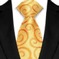 8cm Width Yellow Color Neck Ties For Men Paisley Dots Handmade