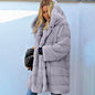 Women's Faux Fur Over Size Windbreaker Hooded Jackets
