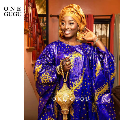 Unique Perfumed First Quality African Dashiki Basin Dress Nigerian Origianl Printing Bazin Riche Wedding Party Boubou Robe
