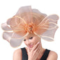 Elegant Wedding Big Size Fascinator Hat Women Flower Multimodal Hair Top Clips