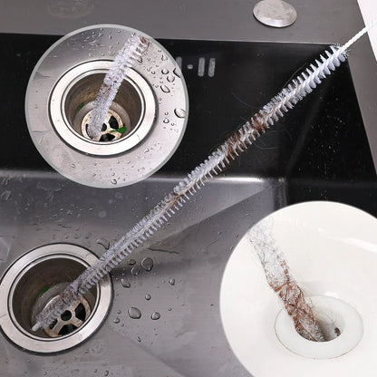 Flexible Long Pipeline Cleaning Brush Reusable Pipework Brush with Handle Dryer Vent Cleaning Kit for Bathroom Toilet Kitchen
